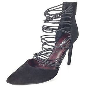 BCBGeneration Caliko Women's Size 7.5 M Black Suede High Heel Strappy Shoes